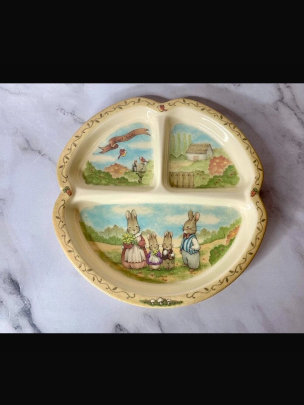 Vintage PECO Melamine Rabbit Family Plate